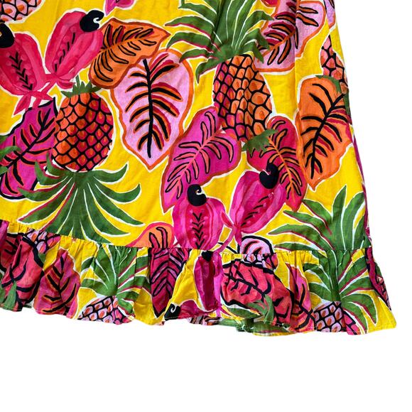 NEW Farm Rio Fruit Dream Maxi Dress Tropical Resort Yellow Pink Green Small - Picture 7 of 13